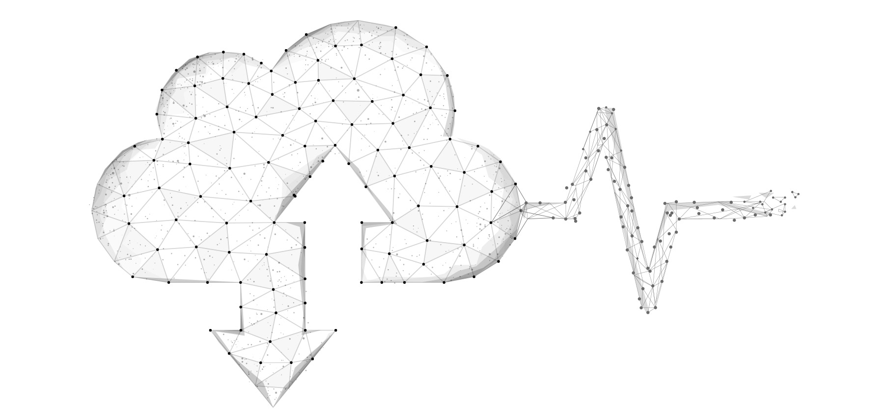 Wire frame cloud with heartbeat