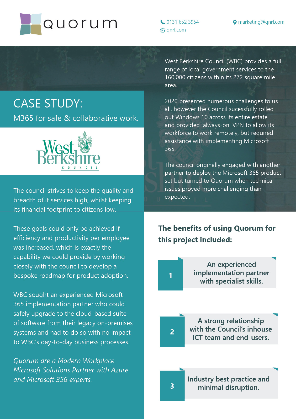 West Berkshire Council case study front cover