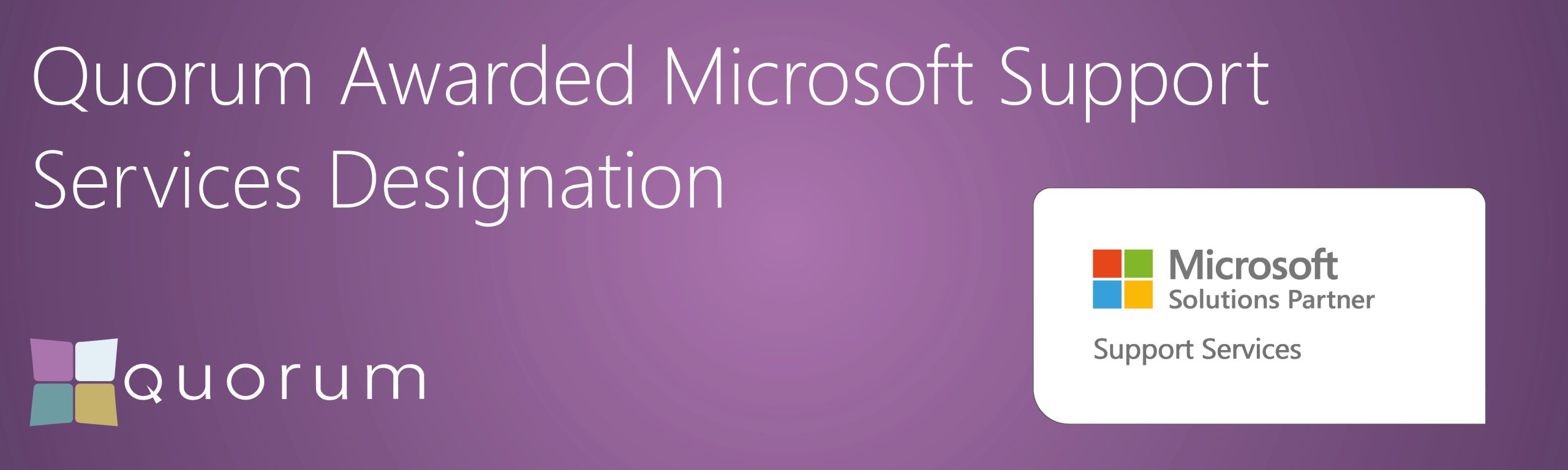 Microsoft Support Service Designation Website Banner